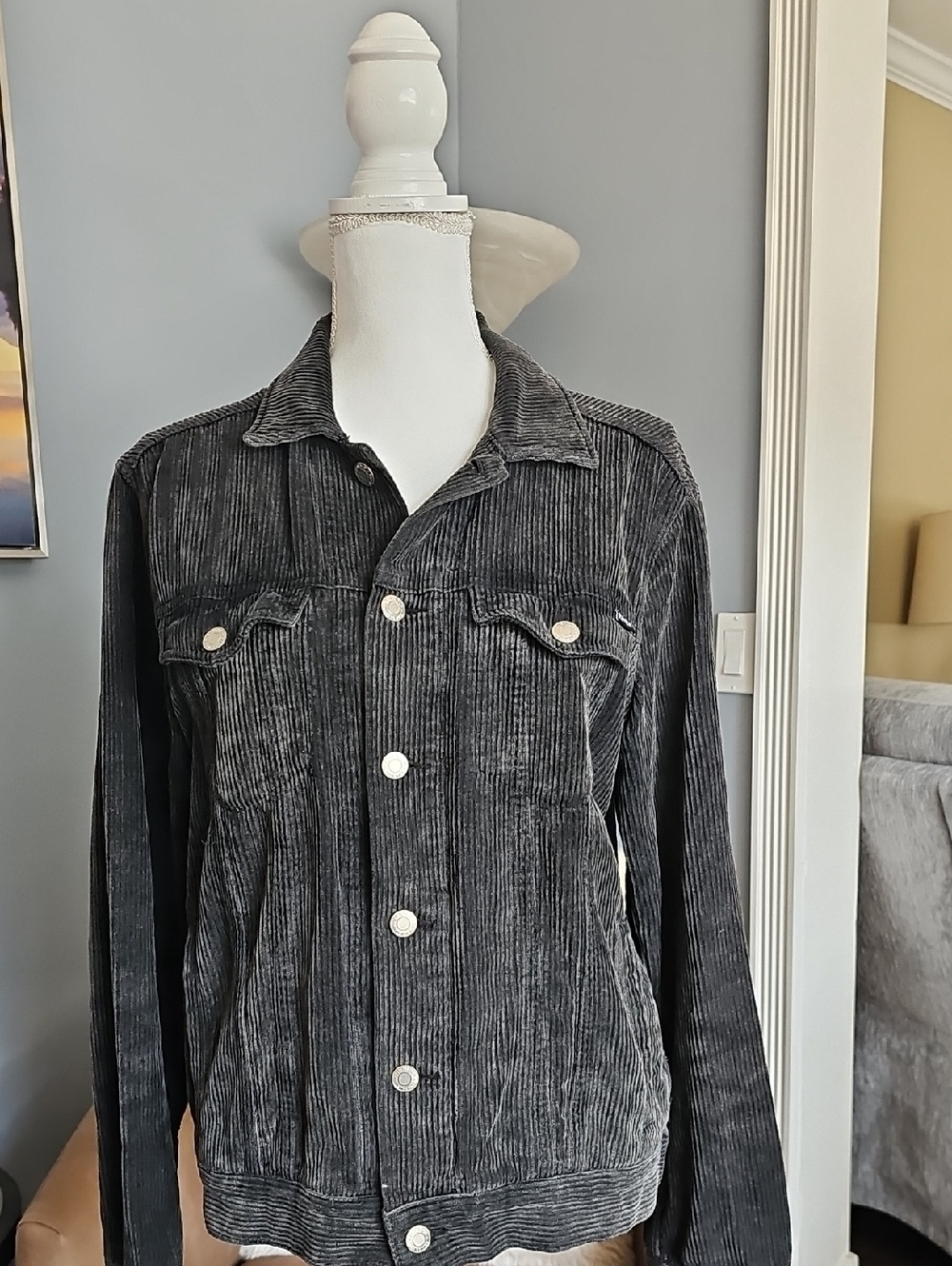 RIPNDIP Prisma Corduroy Jacket In Washed BLack SZ M - Picture 3 of 15
